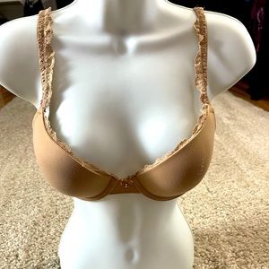 Soma embraceable push up bra tan lace trim